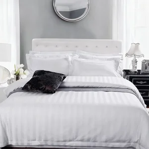 Custom 300TC Cotton Bleached Sateen Hotel Use Flat Sheet for Bulk Order