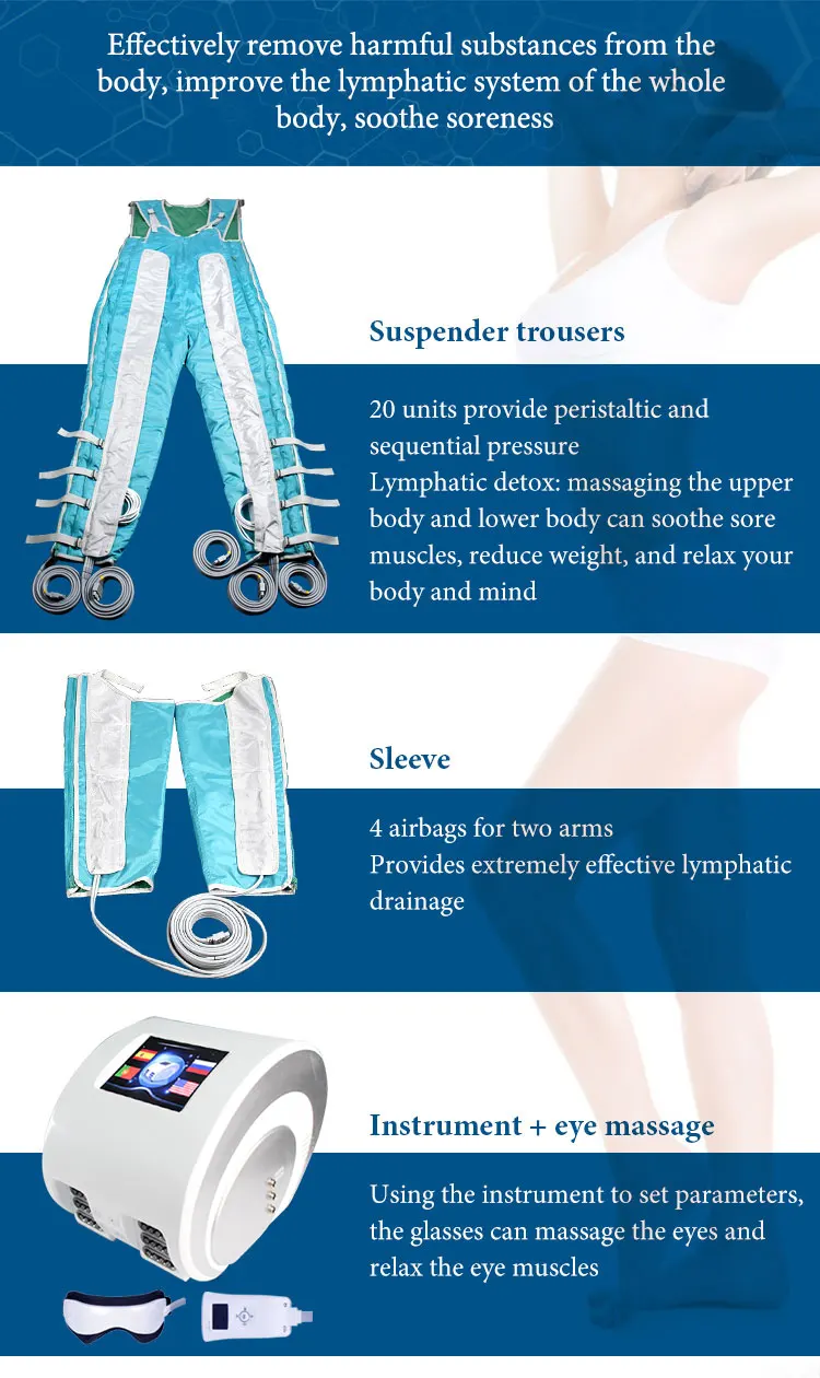 Direct Selling by Russian and EU Customers Presoterapia Portable air Lymphatic Drainage Beauty Massage Equipment