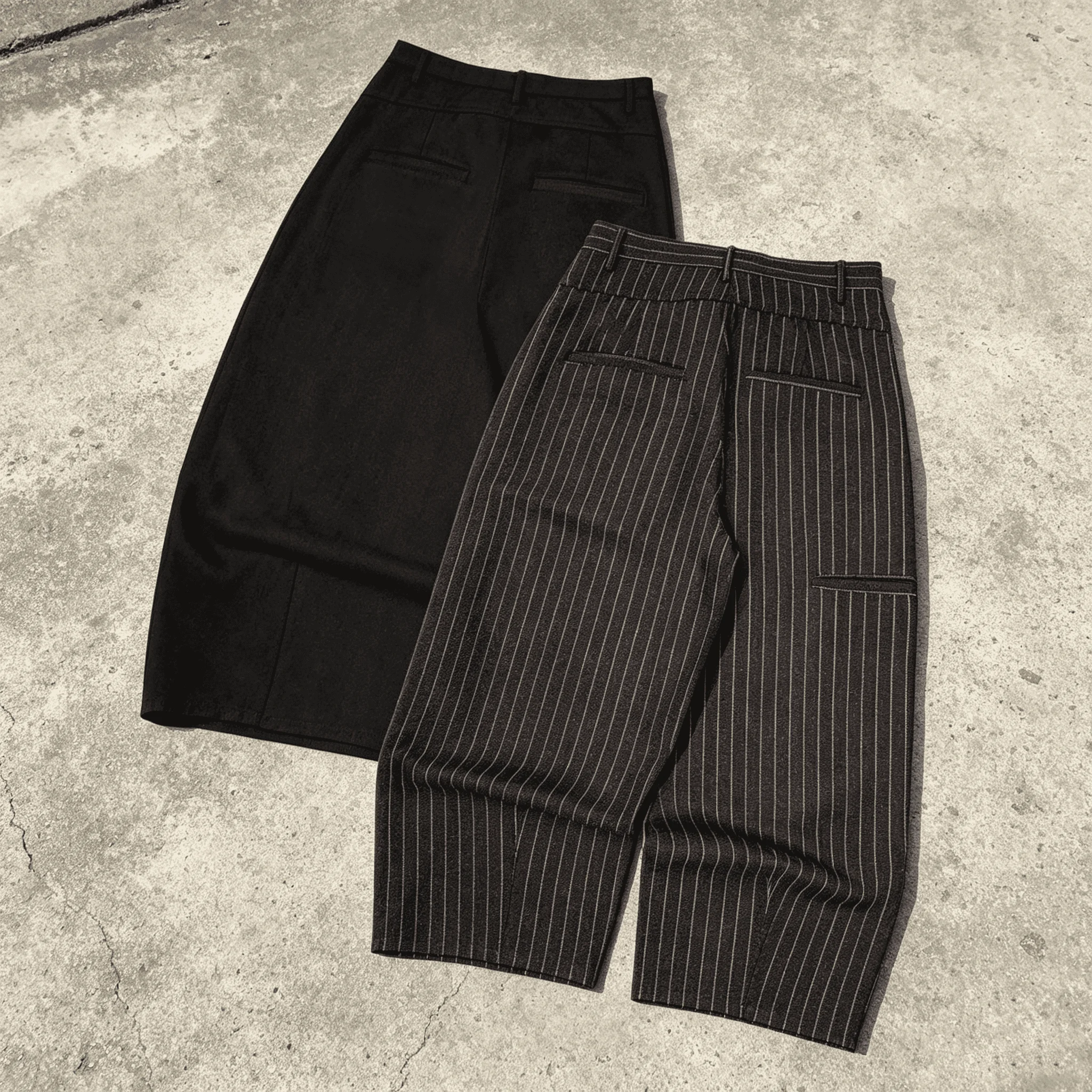Custom Vintage Pinstripe Wide Leg Trousers Men Multi Side Pocket Loose Straight Casual Office Streetwear Baggy Suit Pants