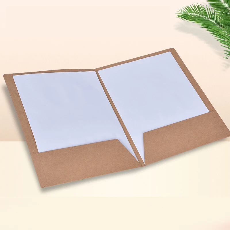 Kraft Paper Cardboard Packaging File Folder Presentation Multipocket