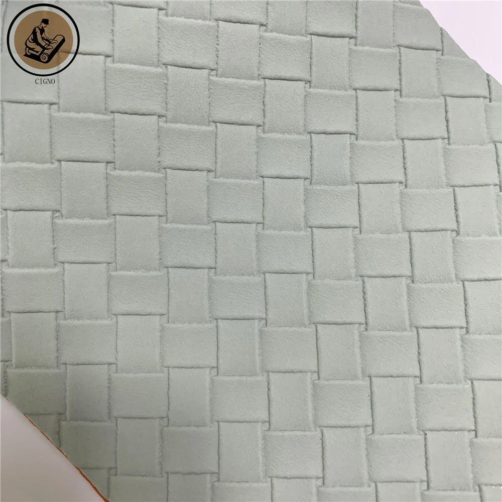 Woven Pattern Embossed PU PVC Synthetic Leather for Upholstery Furniture Sofa Chair Car Seat Automotive Interior manufacture