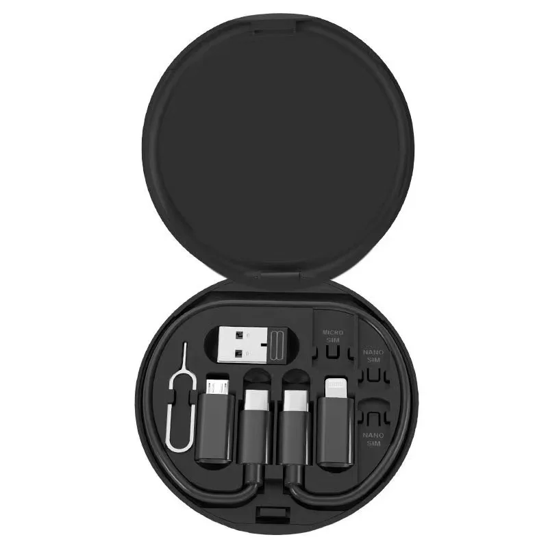 Customizable Logo Wheat Straw Charging Cable Polished Bamboo Storage Box Handle for Portable Device Power Transfer-Promotional preview 2