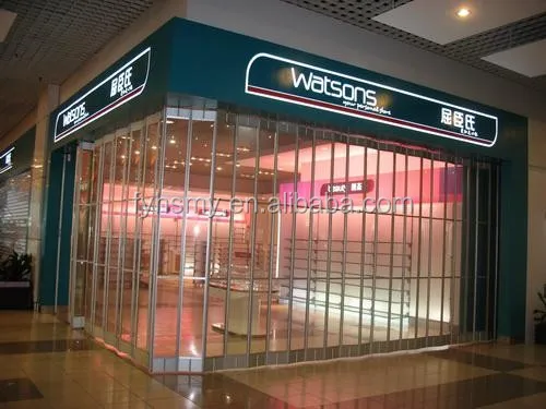 Moden Commercial New Cheap Crystal  Polycarbonate Aluminum Roller Shutter Sliding Door