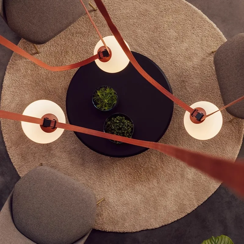 Современный простой стиль бар магазин одежды Ресторан гостиная спальня металлический ремень люстра