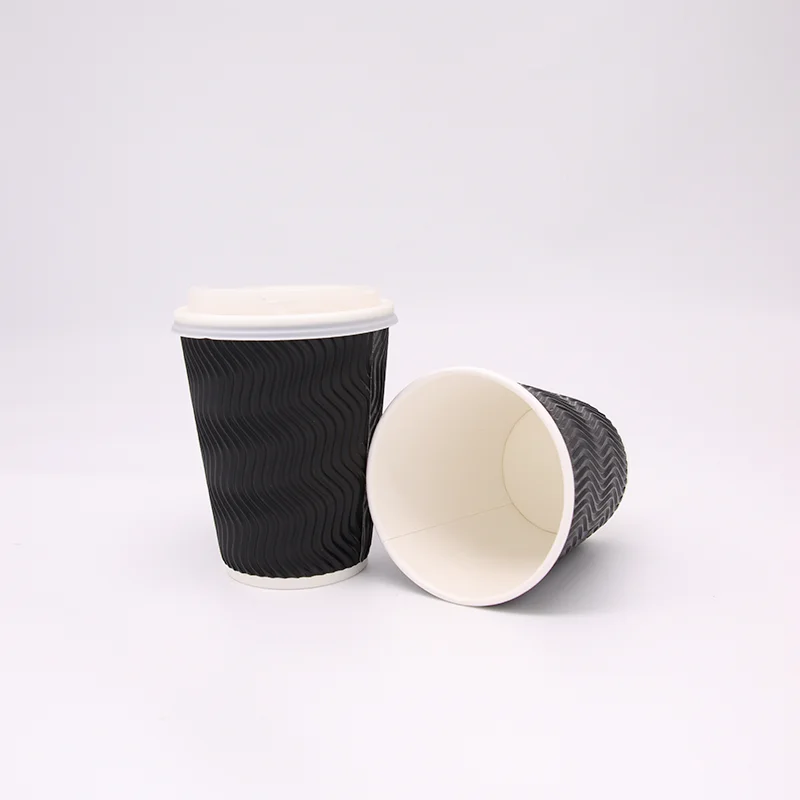 Disposable Paper Hot Cups - Double Wall Paper Coffee Cups (8oz