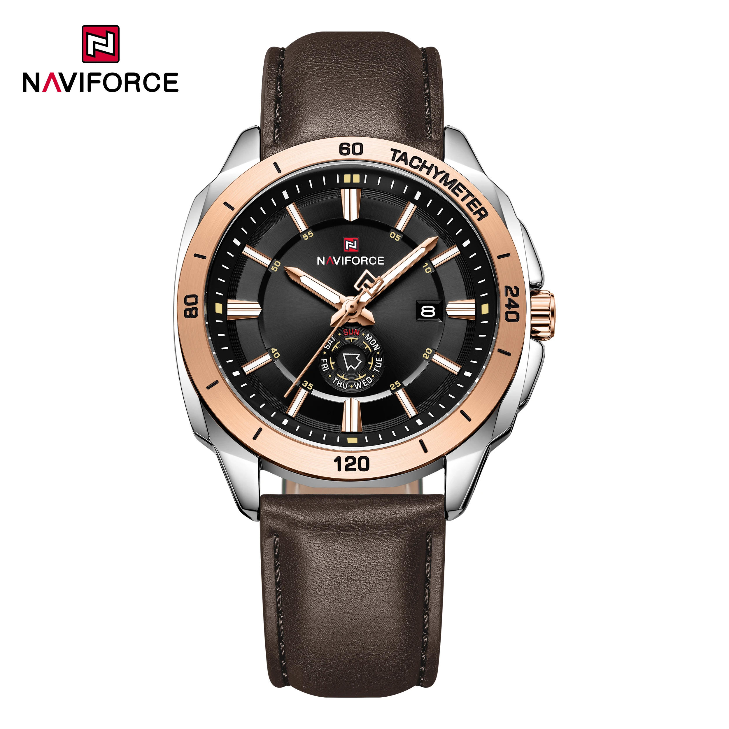 NAVIFORCE Men's Sport Leather Quartz Watch