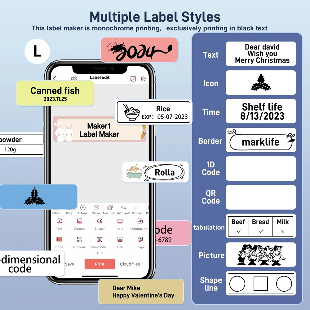 Label Generator App Label Maker Machine M1 - Easy Printing for Office & Home