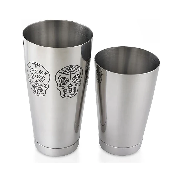 Cheap Wholesale Price Quality Assured Double Stainless Steel 18oz & 28oz Reusable Cocktail Shaker Boston Shaker with Custom Logo