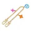 Straight gold color three-flower decorative chain, 30cm