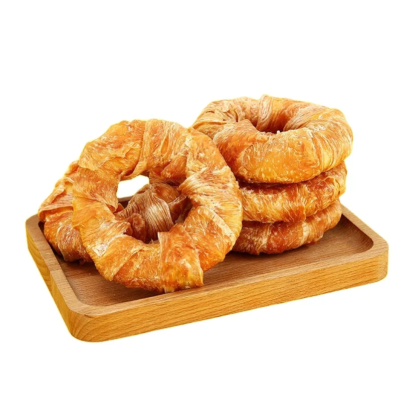 Manufacturer's Wholesale High-Protein Chicken Duck Rings Cowhide Cheese Bone Dog Food Popular Grinding Teeth Pet Snacks Treats