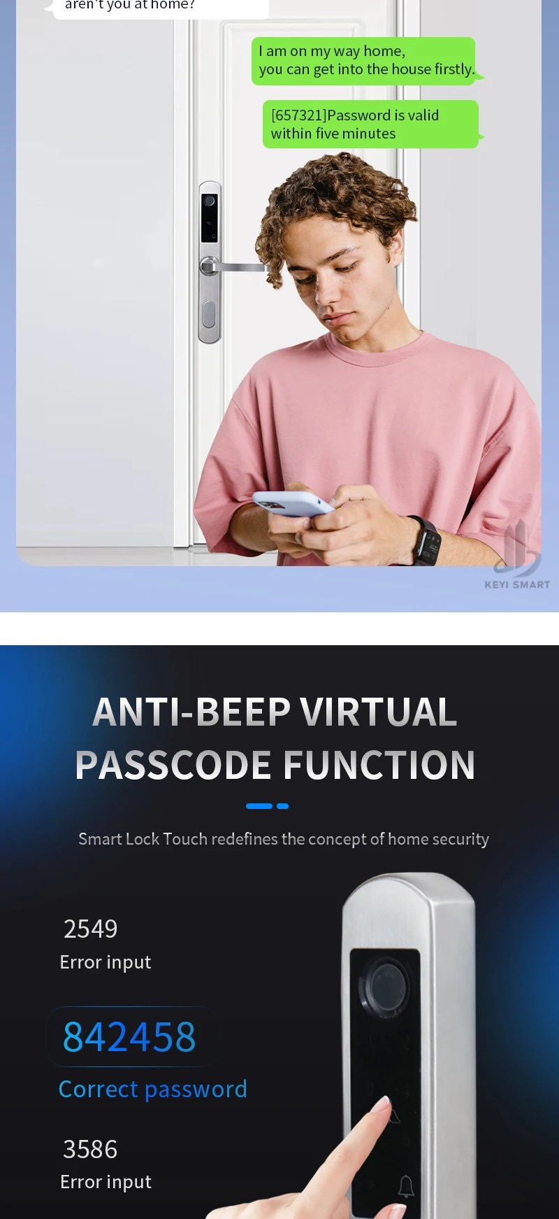 Tuya Fingerprint Smart Door Lock Stainless Steel 304 Break-bridge ...