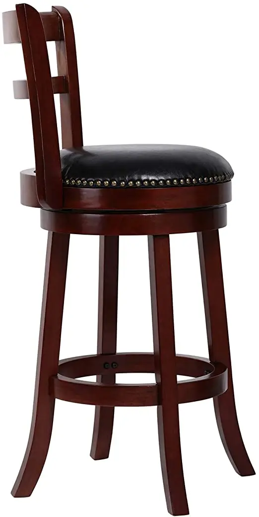 Top Rated  Wood Leather Bar Counter Stools With Back