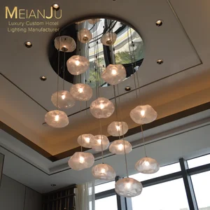 Zhongshan Crafted Modern Glass Suspension Light Premium Luxury Lighting Fixture for Home and Hotel Decor Indoor Use