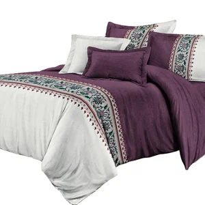 Nantong Purple Microfiber Woven Satin Lightweight 100% Polyester Printed Twill Durable Bedding Set Window Curtains Wholesale