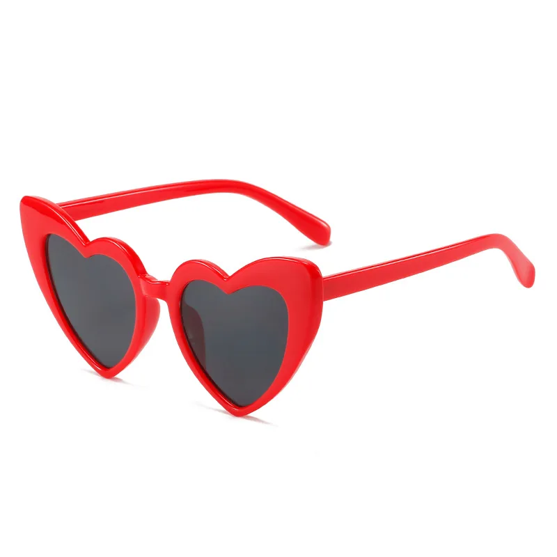 Sunglasses Adult Fashion Lady Peach Sun Glasses Heart Shape Plastic Women  Sunglasses
