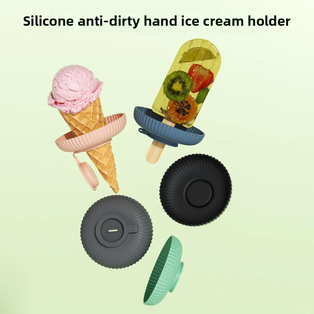 Children's Sustainable Silicone Ice Cream Stand Holder Anti-Dirty Anti-Drip & Anti-Leak Ice Cream Tools factory