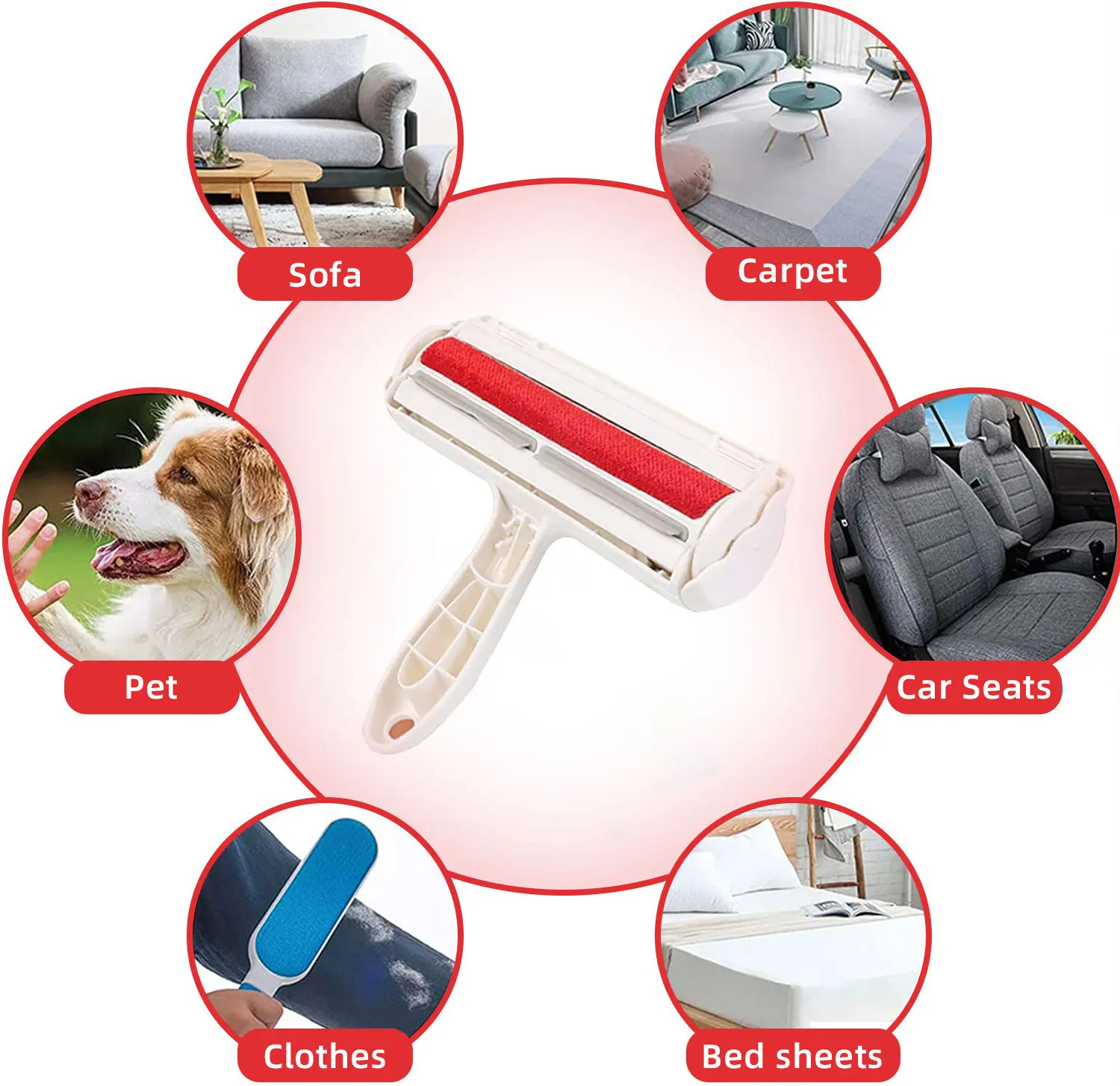 Hot Sale Customize Reusable Pet Hair Removal Brush Self Cleaning Lint