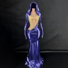 Blue with gold crystals