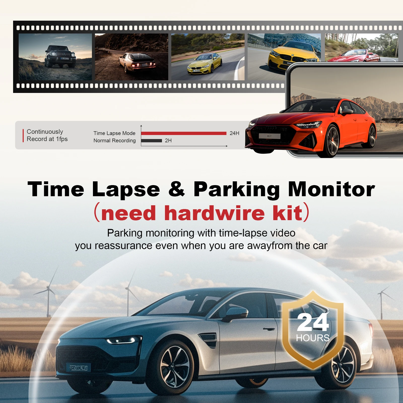 ADINKAM Car Dvr Camera Rear View Mirror Dashcam 4K Dash Car Camera with Wifi  Sony Sensor 4 Channel Mirror Dash Cam