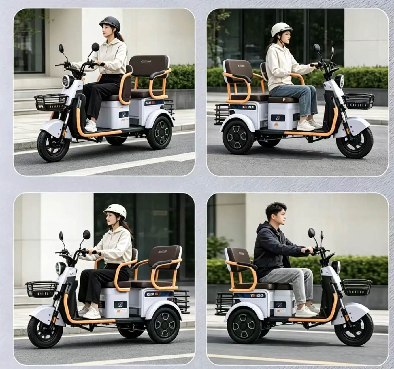 Electric Tricycle 3-Wheeler Scooter 1000W Motor 140km Range for Adults Cargo & Passenger