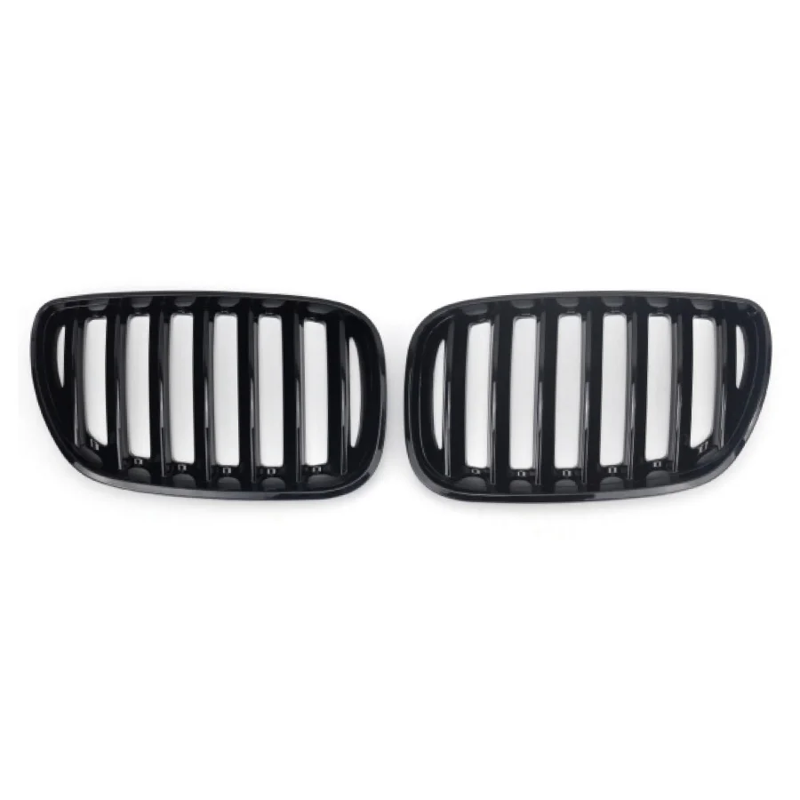 TIYPEOR Car Gloss Black Kidney Grille ABS Single-Line Kidney Grille for BMW E53 1999-2003