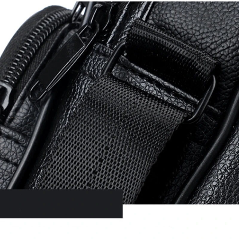 Men's Genuine Leather Shoulder Bags Male Fashion Casual Bussiness Black Cross-body Bag