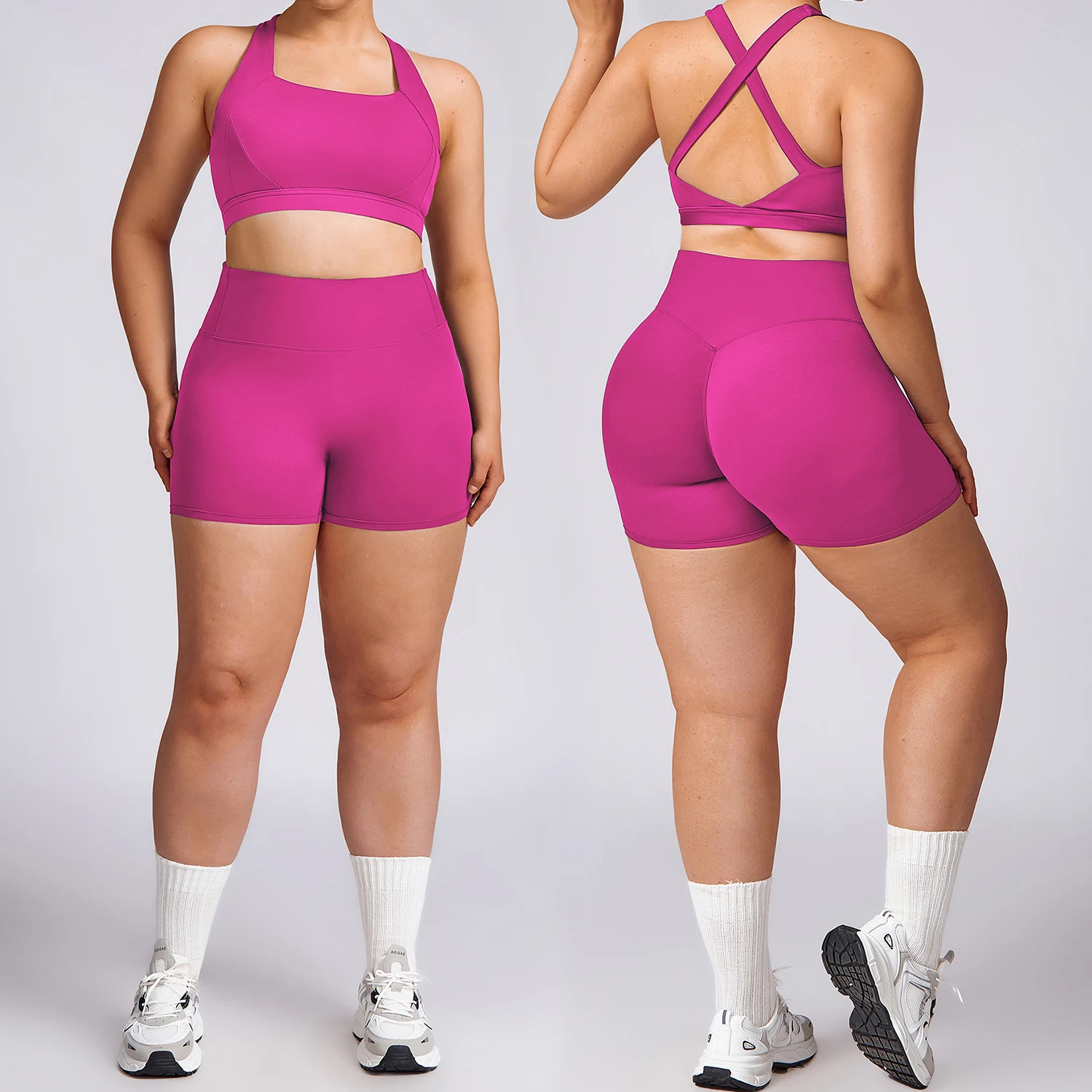 DTZ8047-1 Professional Women's Gym Training Yoga Suit Quick-Drying Nude Spring Shorts for Morning Jogging Exercise Fitness