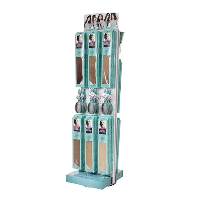 Retail Free Standing Hair Display Rack With Hook Hairpieces Display