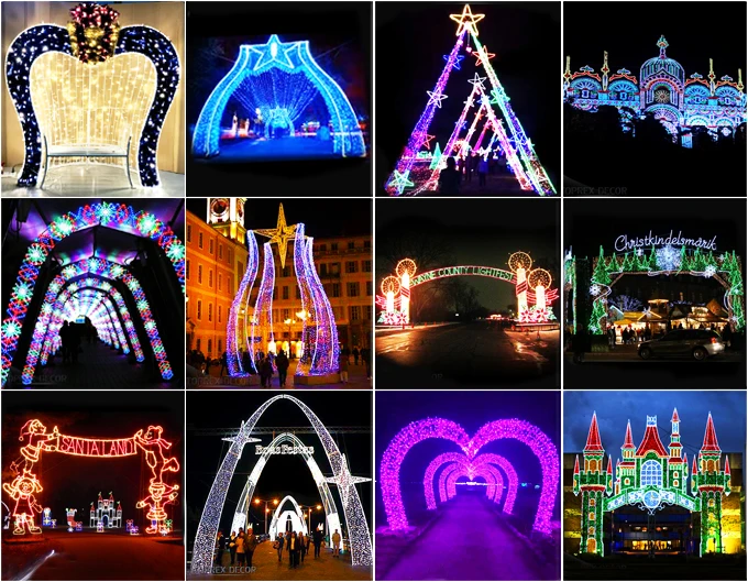 Commercial Project Large 3d Golden Acrylic Art Craft Led Light Arch ...