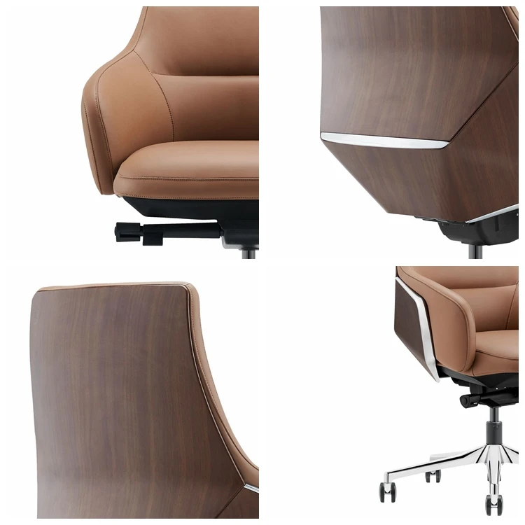 Leather Middle Back High End Swivel Unique Design Boss Revolving Luxury Modern Office Chairs