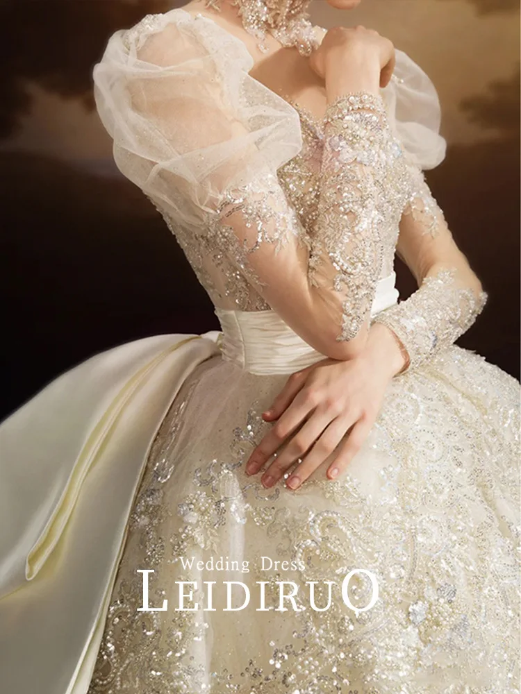 Lettiro 2025 Wedding Dress for Petite Brides Elegant Floor-Length Lace  Super Heavy Craftsmanship Plus Size Praise Bridal Veil