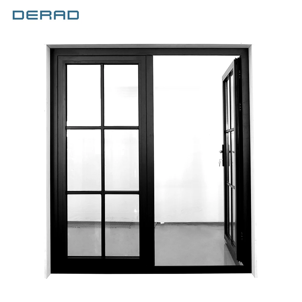 Apartment Hinged Door Villa Hotel Interior Doors Customized Aluminium Frame Casement Doors with Lock and Key manufacture