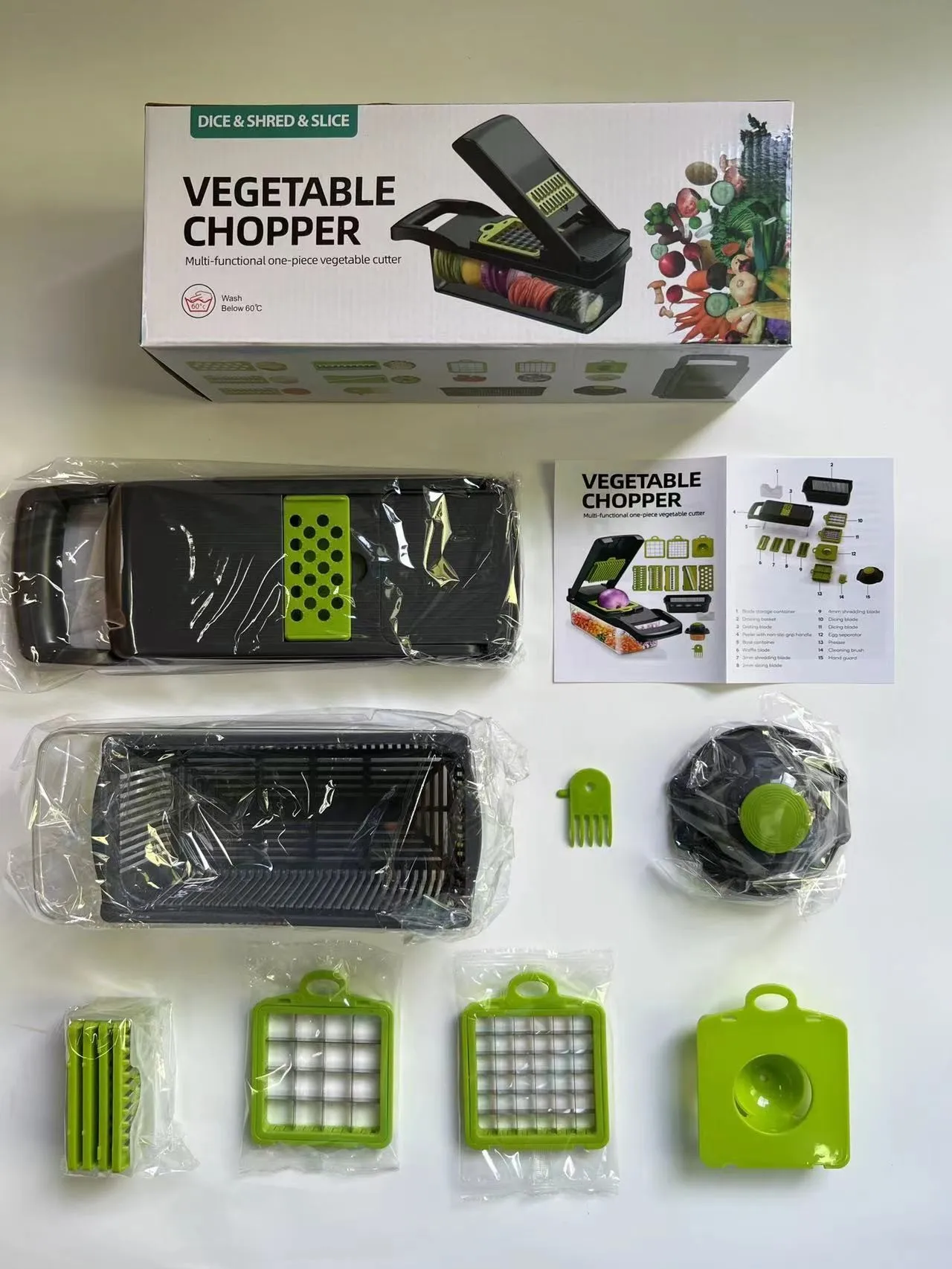 Kitchen Tools Multi-Functional Fruit Cutter Slicer 16 in 1 Onion Garlic Manual Food Processor Vegetable Choppers