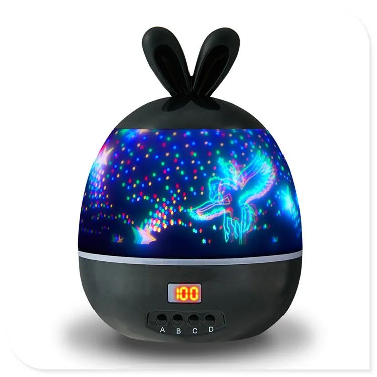 Fluorescent Rabbit Timing Starry Projection Lamp Rotating Led Starry New and Strange Christmas Atmosphere Night Light