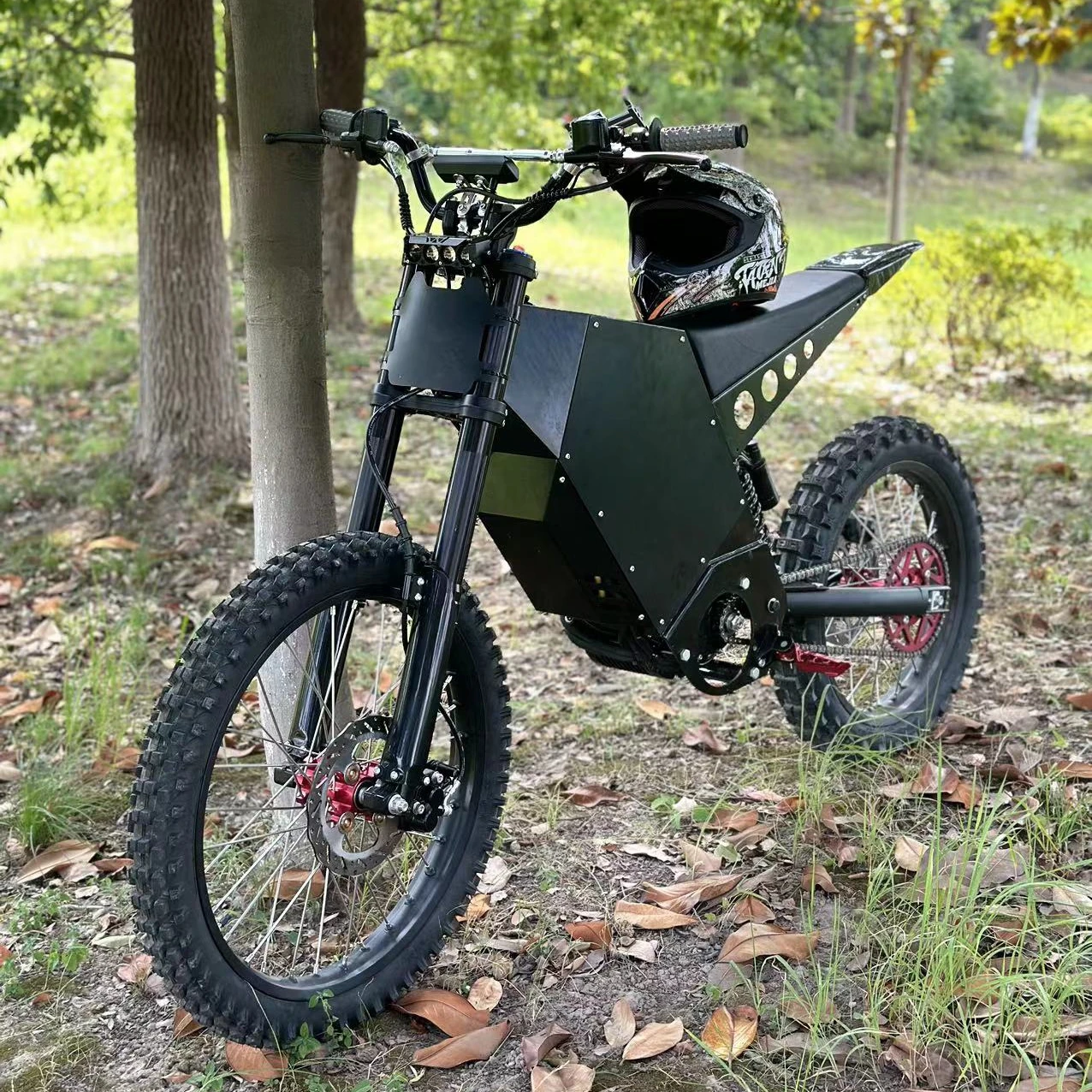 Stealth Bomber 72V Electric Mountain Bike Fast and Inexpensive with Hydraulic Damping Central Motor Steel Frame