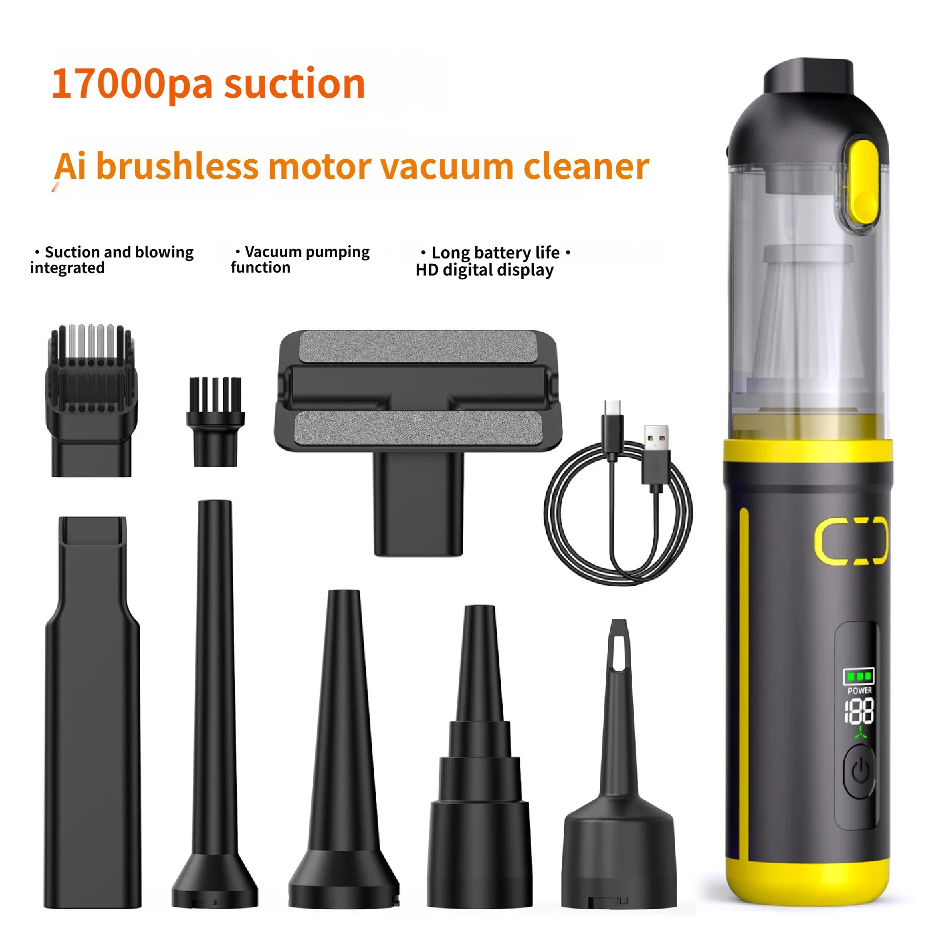 PCMOS 17000PA 120W Cordless Car Vacuum Cleaner - view 5