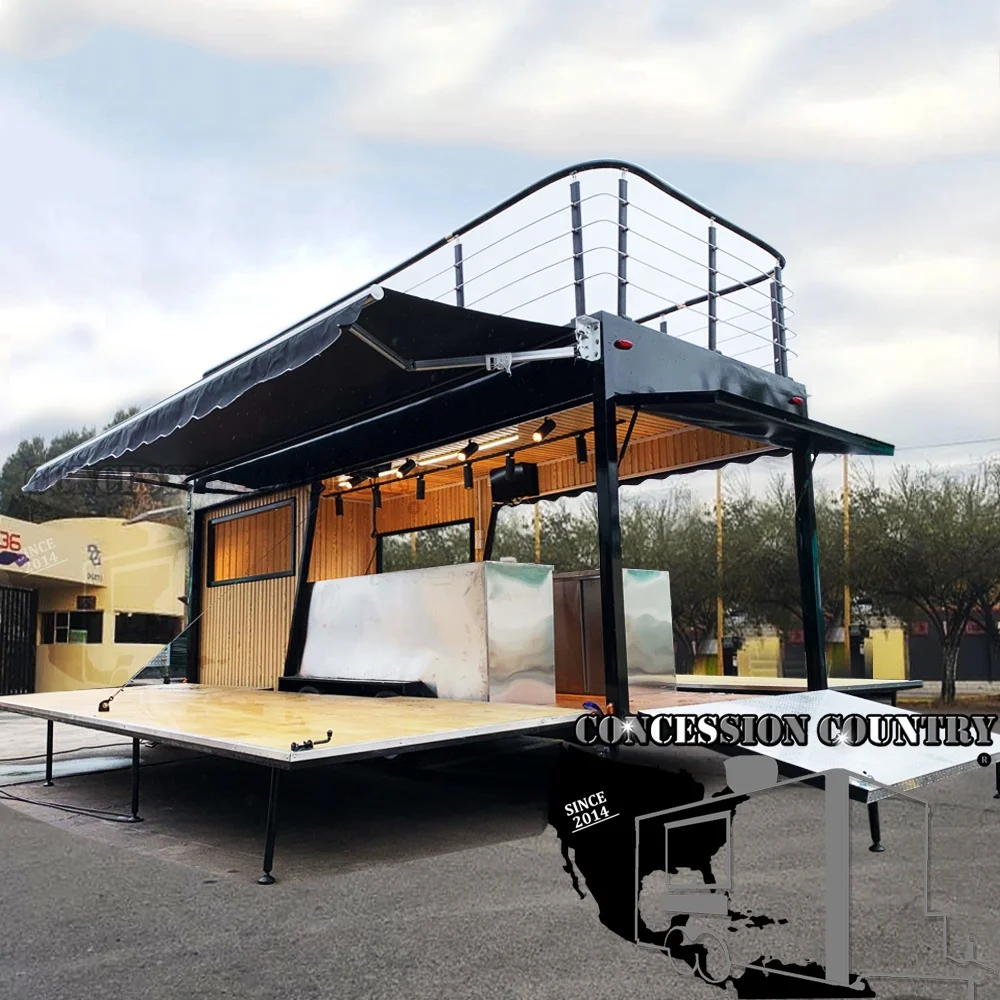 Concession Country FS500 Fast Food Trailer All Purpose Street Restaurant Double Decker Mobile Food Truck for Sale With Kitchen