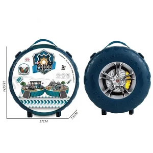 ITTL Kids Set Toy Small Scene Car Tire 2 Vehicles and Accessories Plastic Educational Toy Gift for Child