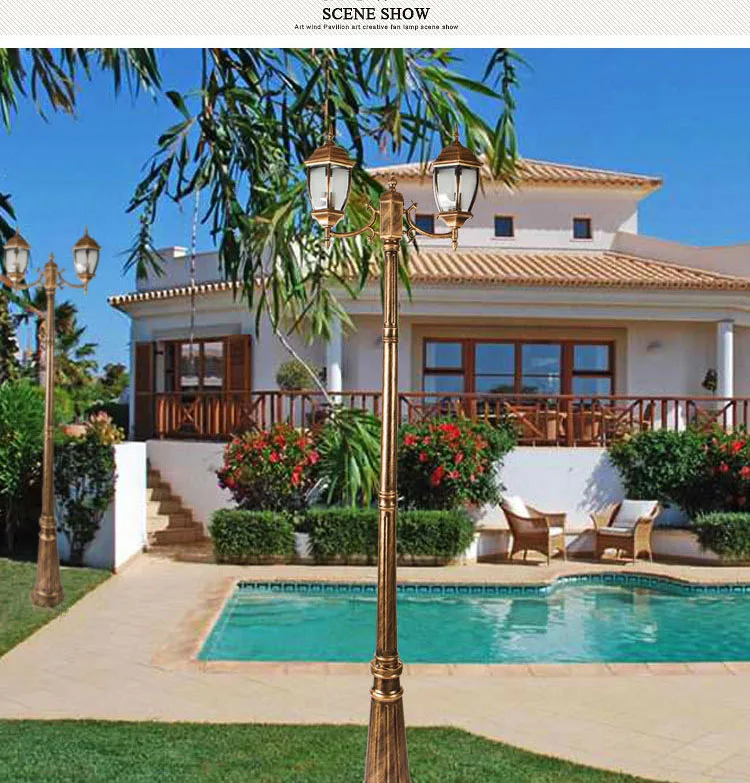 Outdoor Villa Courtyard Light Waterproof Post Led Modern Garden Street Light Fixituer IP65 Antique Road Lamp