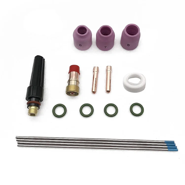 9 PK tig welding torch wp18 gas lens ceramic nozzle collet body parts kits