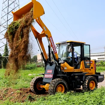 FREE SHIPPING!Construction Mini Front Loader Earth-moving Machinery Manufactures  Front Wheel Mini Loader Diesel