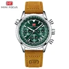Cintura in pelle con 2 quadranti verde argento