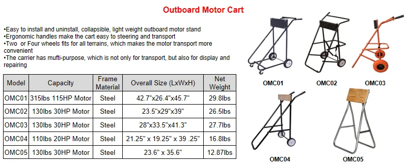 Outboard Motor Cart Boat Motor Storage Stand Trolley Foldable Outboard ...