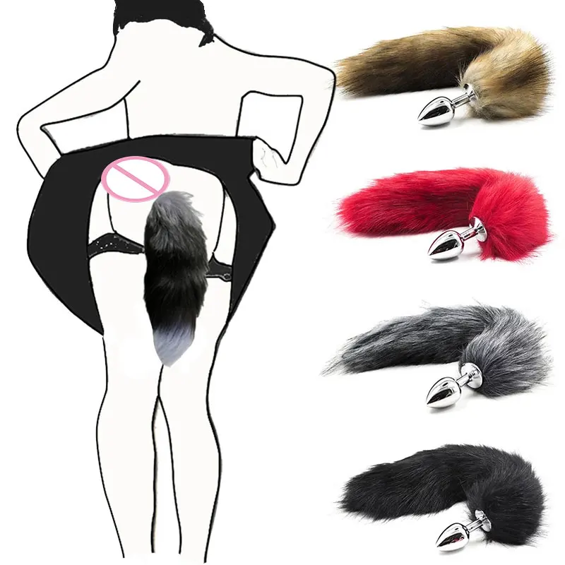 Multi-color Comfortable Pom Fox Tail Anal Plug Butt Plug Sex Toys for Cosplay Games Sexy Anal Sex Toys