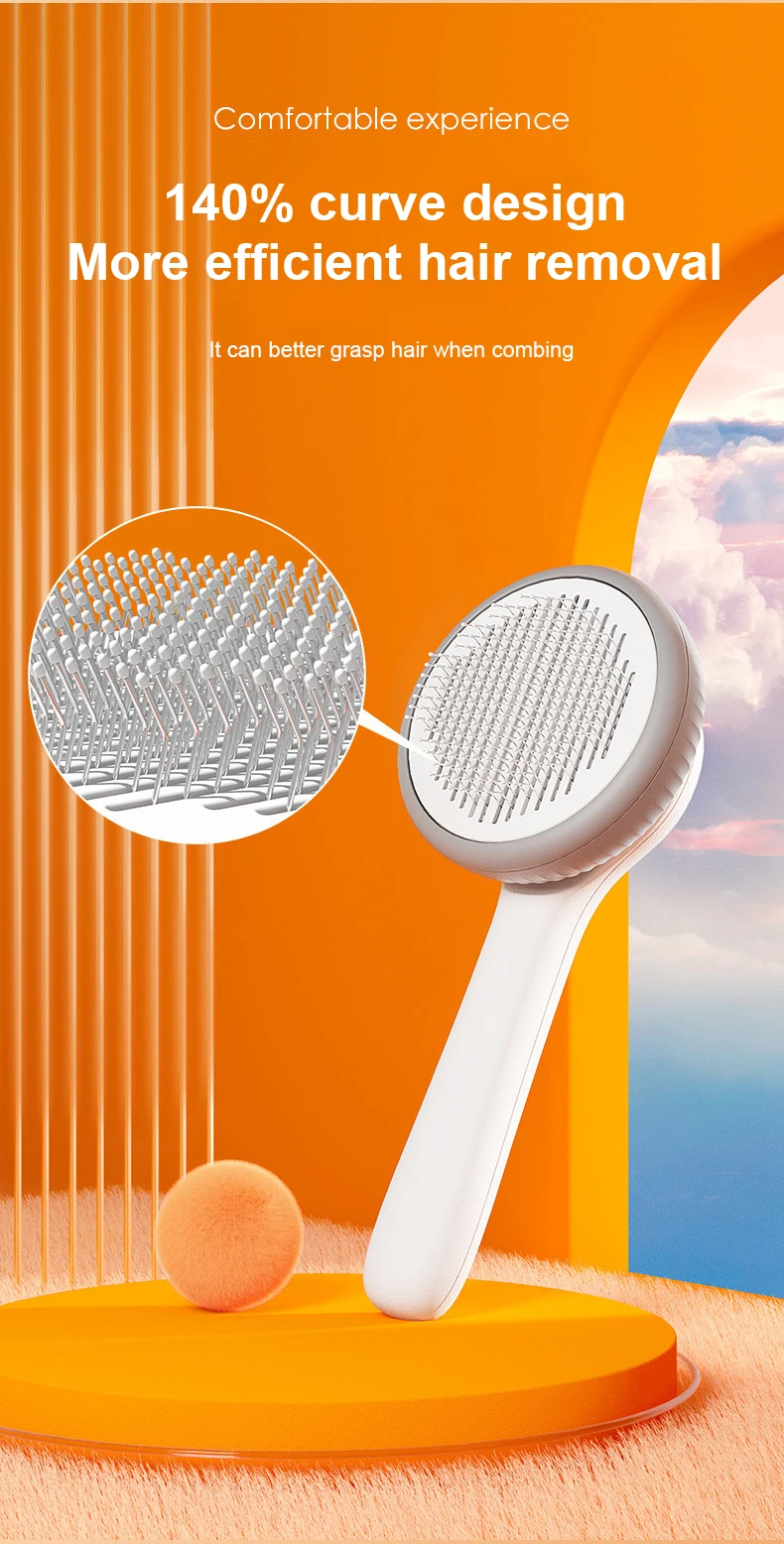 Popular Pet Grooming Supplies Cat Dog Shedding Hair Comb Selfcleaning