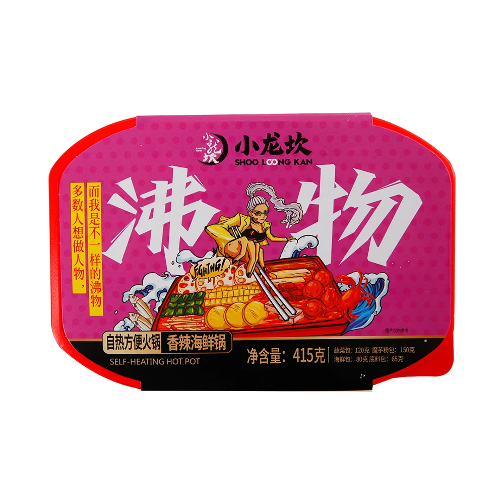 China Sichuan Xiaolongkan Self-heating Hot Pot Seafood Konjac Noodle Spicy Flavor