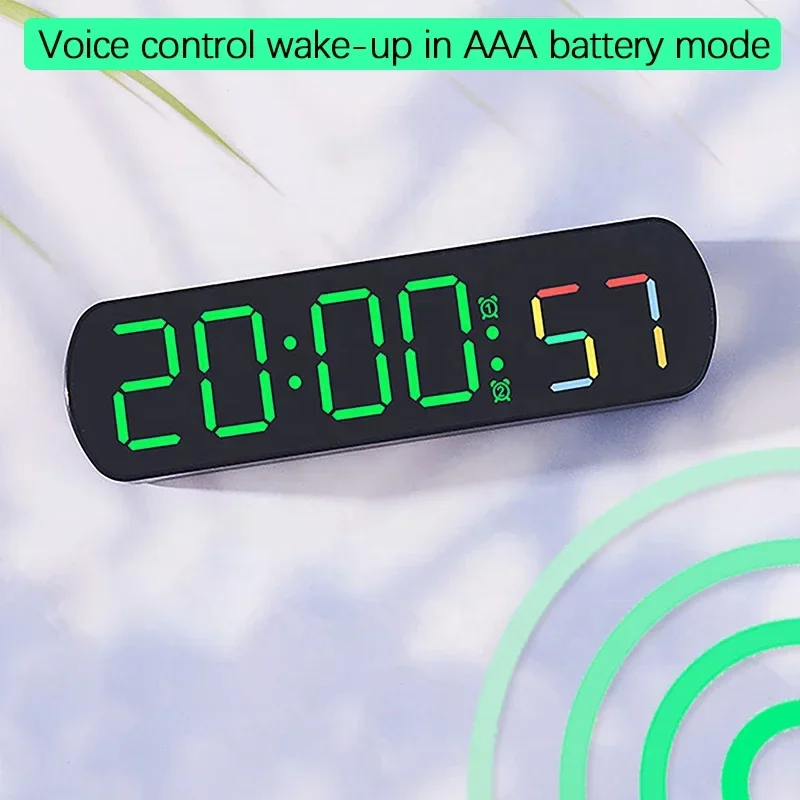 BSCI Factory New Custom Electric Timer Count up Count Down Digital Color Alarm Snooze Voice Control Table LED Clock