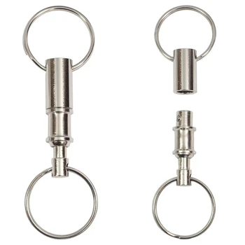 Dual Detachable Pull-Apart Key Rings Removable Key ring Quick Release Key Chain