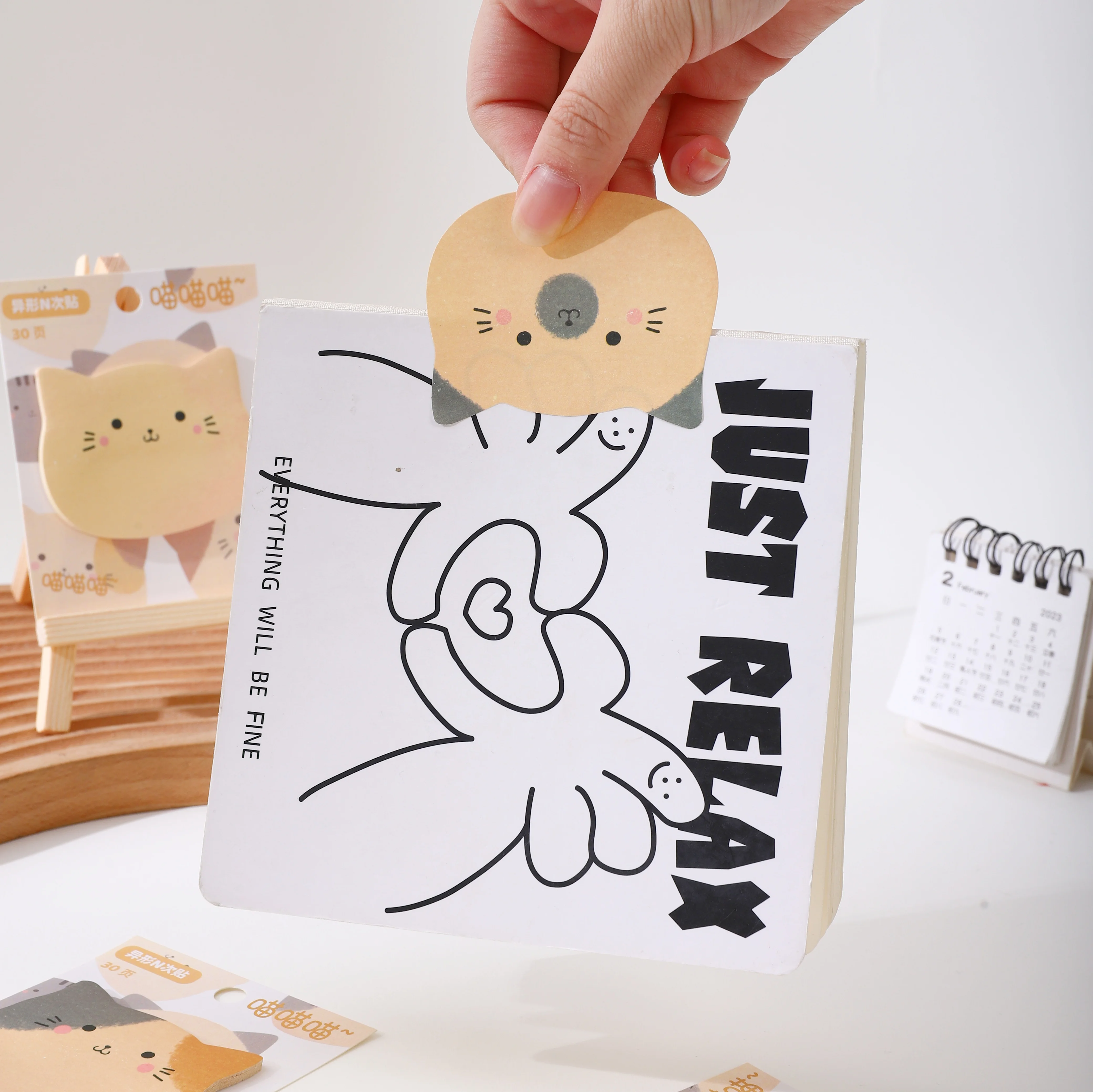 Cute Cat Sticky Notes Paper Beautiful Appearance Self-adhesive Cartoon ...