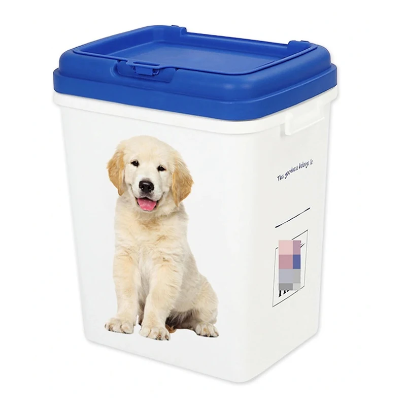 Пользовательский логотип 40 литровый пластиковый герметичный контейнер для хранения кормов собак